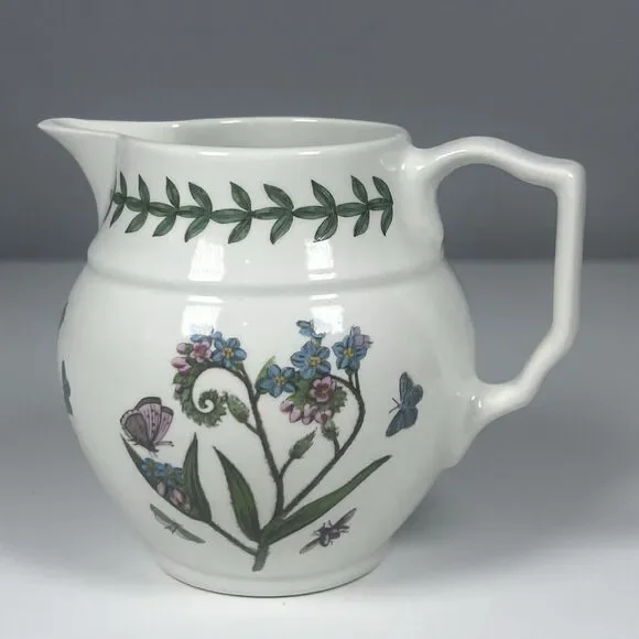 Portmeirion Botanic Garden Forget Me Not 5" Staffordshire Pitcher Jug 24oz chip - Picture 2 of 8